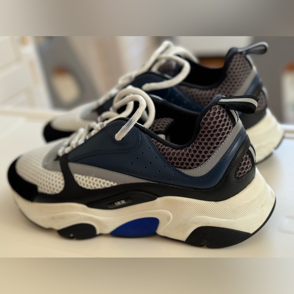 DIOR B22 Reflective sneakers “white & Blue” MEN, size 9 Preowned NO BOX - Picture 3 of 6